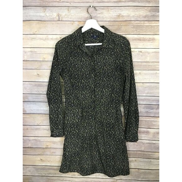 Gap Size 2 Button Front Dress Gathered Waist - Picture 1 of 9